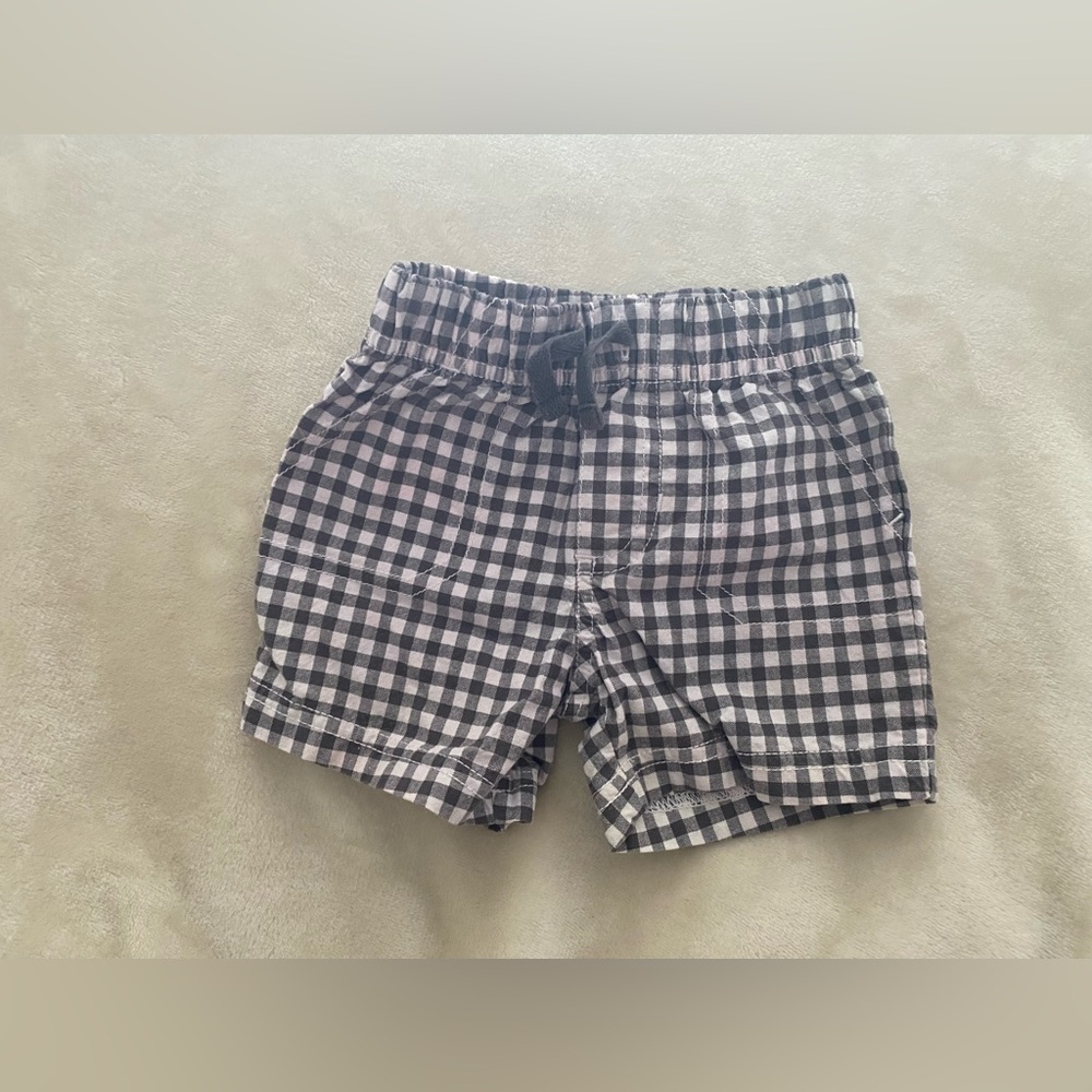 Child of Mine by Carter’s | Navy Gingham Check Shorts 6-9mos